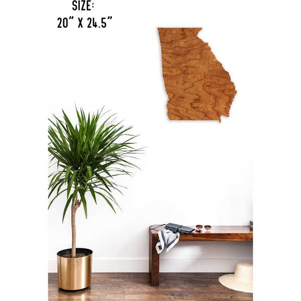 State Outline Wall Hanging (Available In All 50 States) Large Size Wall Hanging Shop LazerEdge GA - Georgia Cherry 