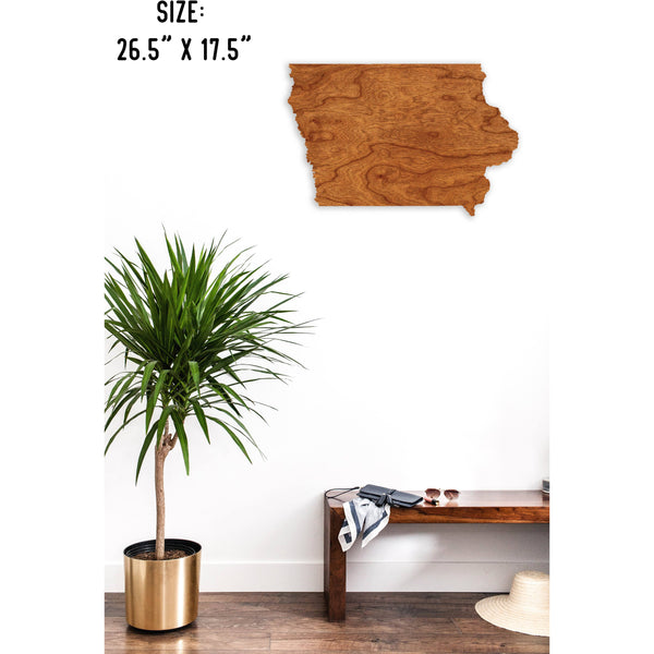 State Outline Wall Hanging (Available In All 50 States) Large Size Wall Hanging Shop LazerEdge IA - Iowa Cherry 