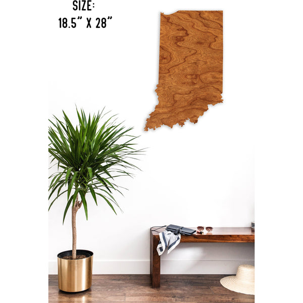 State Outline Wall Hanging (Available In All 50 States) Large Size Wall Hanging Shop LazerEdge IN - Indiana Cherry 