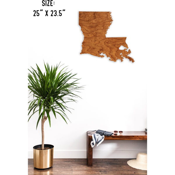 State Outline Wall Hanging (Available In All 50 States) Large Size Wall Hanging Shop LazerEdge LA - Louisiana Cherry 