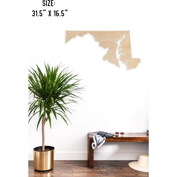 State Outline Wall Hanging (Available In All 50 States) Large Size Wall Hanging Shop LazerEdge MD - Maryland Maple 