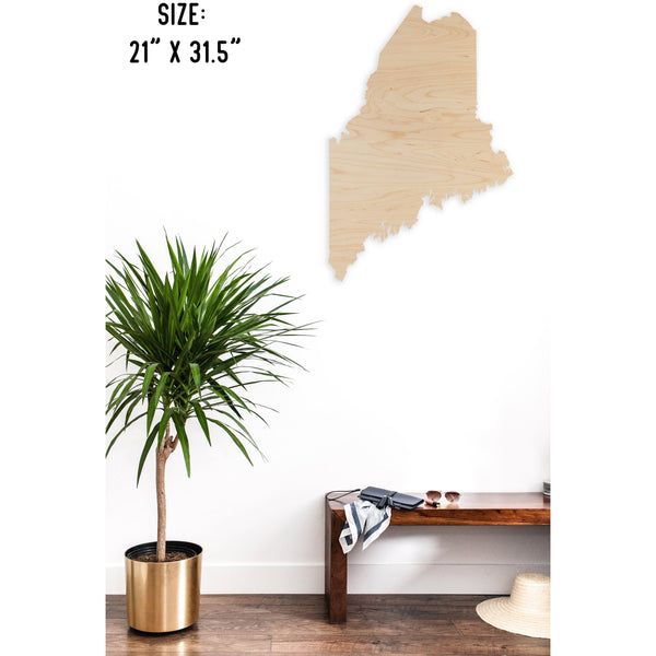 State Outline Wall Hanging (Available In All 50 States) Large Size Wall Hanging Shop LazerEdge ME - Maine Maple 