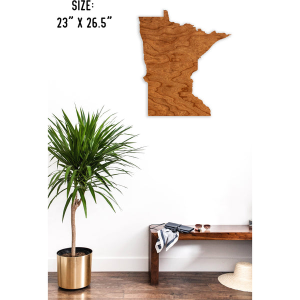 State Outline Wall Hanging (Available In All 50 States) Large Size Wall Hanging Shop LazerEdge MN - Minnesota Cherry 