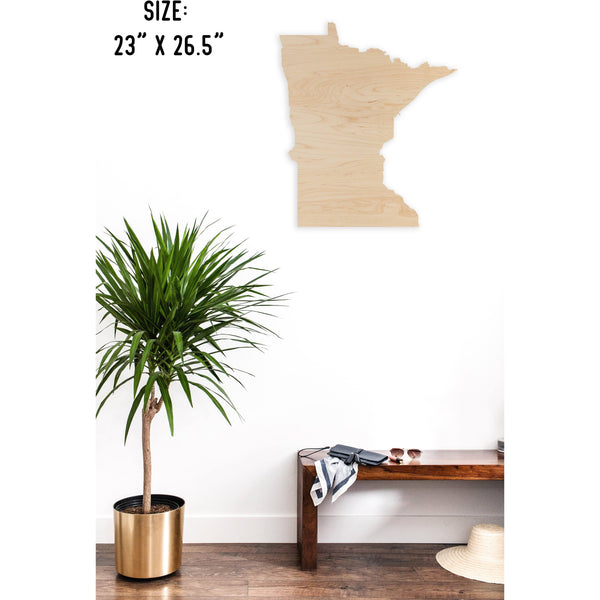 State Outline Wall Hanging (Available In All 50 States) Large Size Wall Hanging Shop LazerEdge MN - Minnesota Maple 