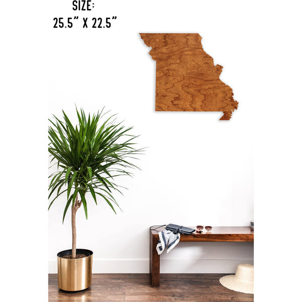 State Outline Wall Hanging (Available In All 50 States) Large Size Wall Hanging Shop LazerEdge MO - Missouri Cherry 
