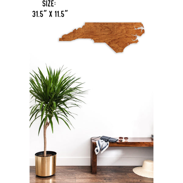 State Outline Wall Hanging (Available In All 50 States) Large Size Wall Hanging Shop LazerEdge NC - North Carolina Cherry 