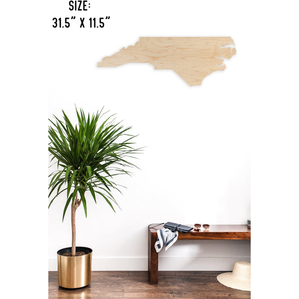 State Outline Wall Hanging (Available In All 50 States) Large Size Wall Hanging Shop LazerEdge NC - North Carolina Maple 