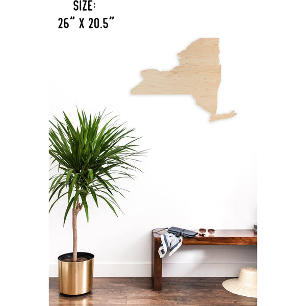 State Outline Wall Hanging (Available In All 50 States) Large Size Wall Hanging Shop LazerEdge NY - New York Maple 