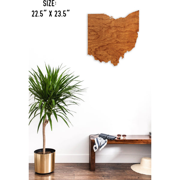 State Outline Wall Hanging (Available In All 50 States) Large Size Wall Hanging Shop LazerEdge OH - Ohio Cherry 