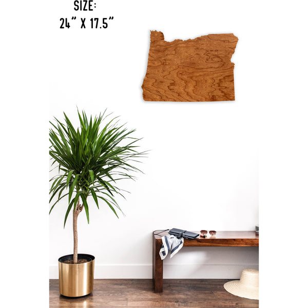 State Outline Wall Hanging (Available In All 50 States) Large Size Wall Hanging Shop LazerEdge OR - Oregon Cherry 