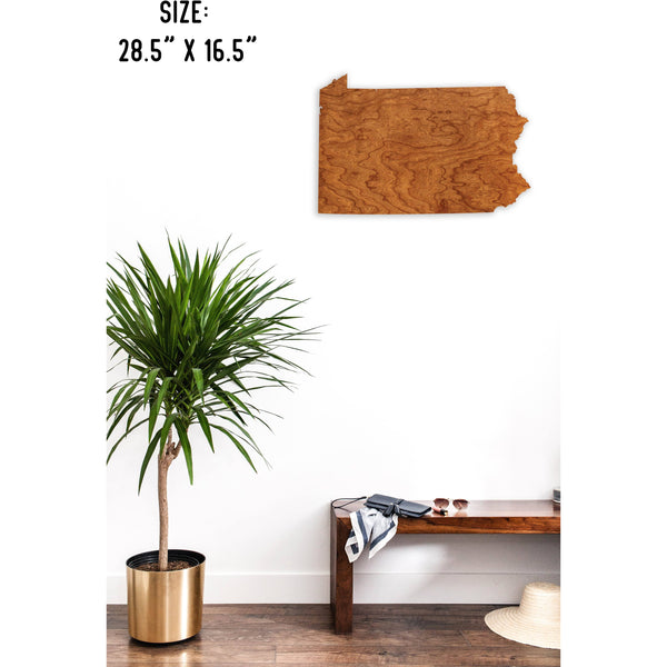 State Outline Wall Hanging (Available In All 50 States) Large Size Wall Hanging Shop LazerEdge PA - Pennsylvania Cherry 