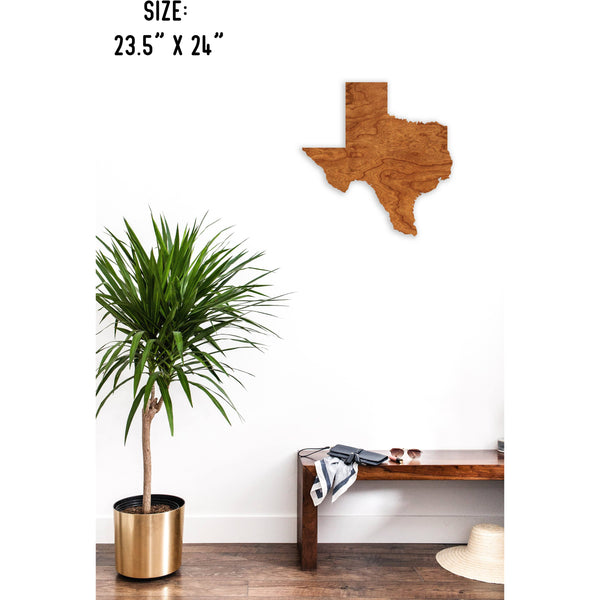 State Outline Wall Hanging (Available In All 50 States) Large Size Wall Hanging Shop LazerEdge TX - Texas Cherry 