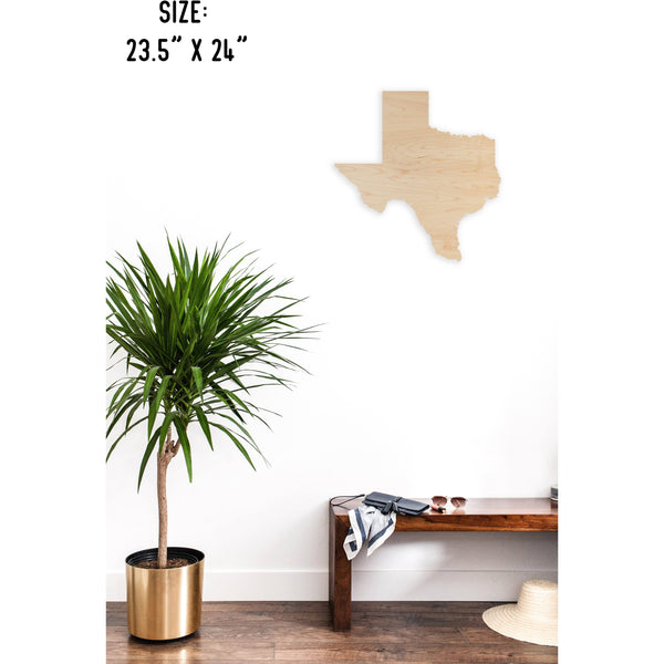 State Outline Wall Hanging (Available In All 50 States) Large Size Wall Hanging Shop LazerEdge TX - Texas Maple 