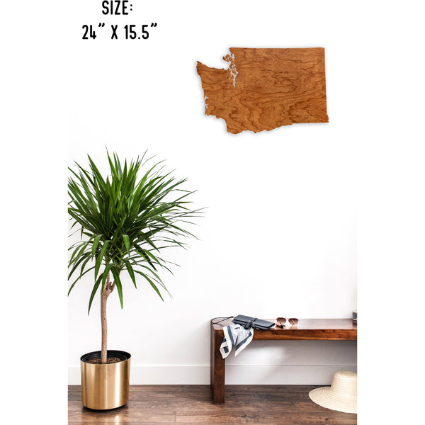 State Outline Wall Hanging (Available In All 50 States) Large Size Wall Hanging Shop LazerEdge WA - Washington Cherry 