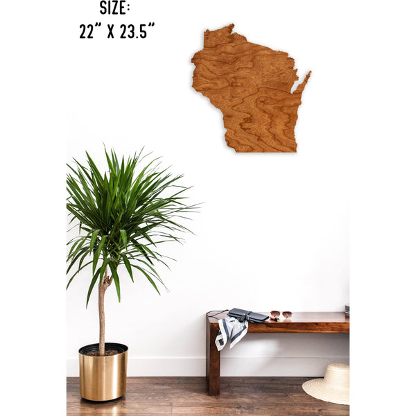 State Outline Wall Hanging (Available In All 50 States) Large Size Wall Hanging Shop LazerEdge WI - Wisconsin Cherry 