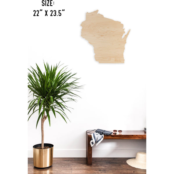 State Outline Wall Hanging (Available In All 50 States) Large Size Wall Hanging Shop LazerEdge WI - Wisconsin Maple 