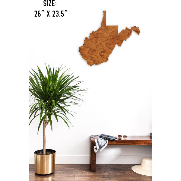 State Outline Wall Hanging (Available In All 50 States) Large Size Wall Hanging Shop LazerEdge WV - West Virginia Cherry 