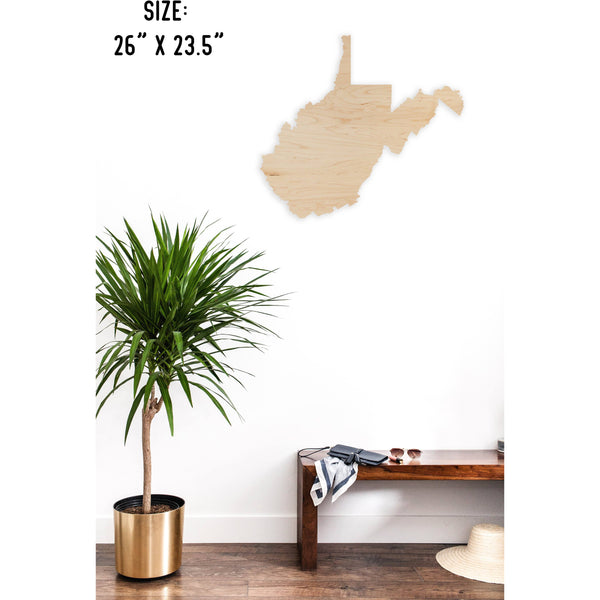 State Outline Wall Hanging (Available In All 50 States) Large Size Wall Hanging Shop LazerEdge WV - West Virginia Maple 