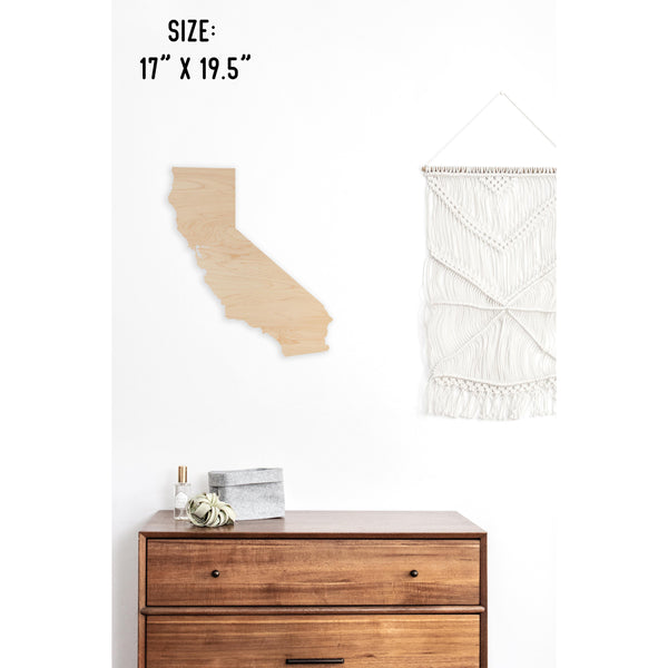 State Outline Wall Hanging (Available In All 50 States) Wall Hanging Shop LazerEdge CA - California Maple 