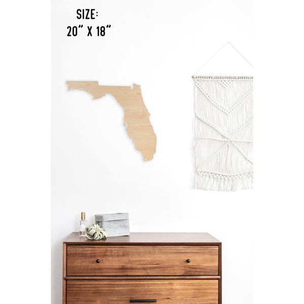State Outline Wall Hanging (Available In All 50 States) Wall Hanging Shop LazerEdge FL - Florida Maple 