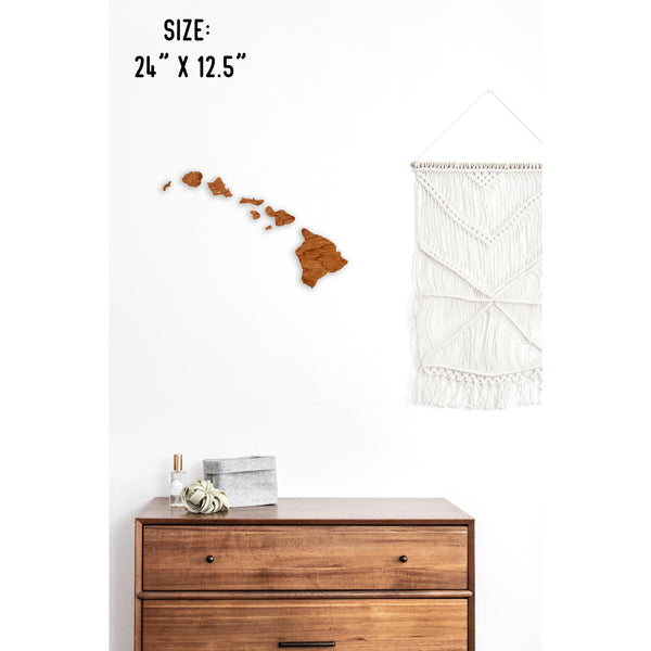 State Outline Wall Hanging (Available In All 50 States) Wall Hanging Shop LazerEdge HI - Hawaii Cherry 