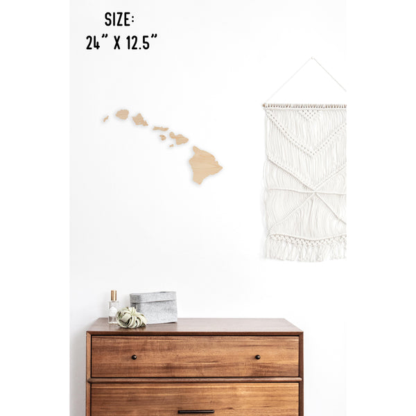 State Outline Wall Hanging (Available In All 50 States) Wall Hanging Shop LazerEdge HI - Hawaii Maple 