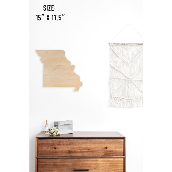 State Outline Wall Hanging (Available In All 50 States) Wall Hanging Shop LazerEdge MO - Missouri Maple 