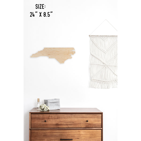State Outline Wall Hanging (Available In All 50 States) Wall Hanging Shop LazerEdge NC - North Carolina Maple 