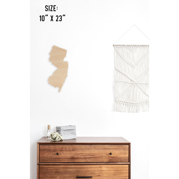 State Outline Wall Hanging (Available In All 50 States) Wall Hanging Shop LazerEdge NJ - New Jersey Maple 