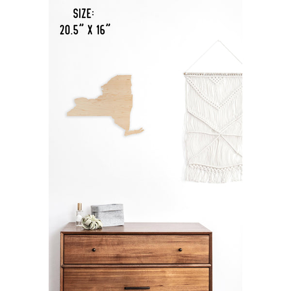 State Outline Wall Hanging (Available In All 50 States) Wall Hanging Shop LazerEdge NY - New York Maple 