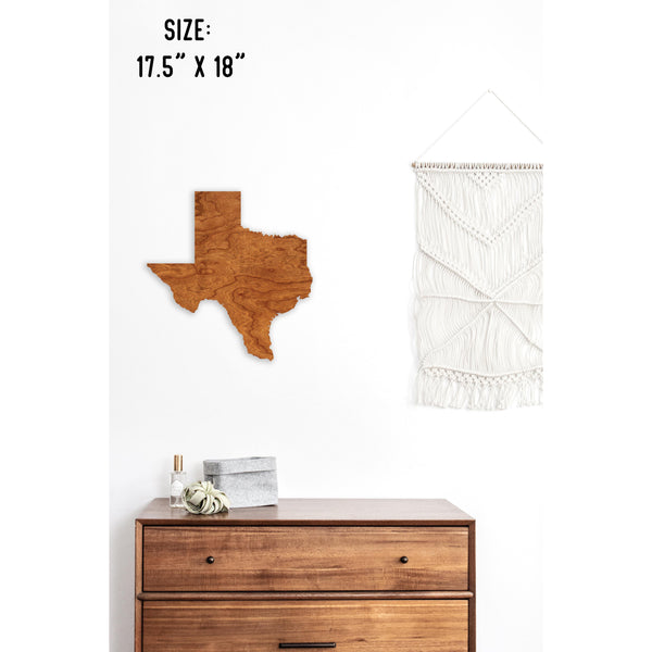 State Outline Wall Hanging (Available In All 50 States) Wall Hanging Shop LazerEdge TX - Texas Cherry 