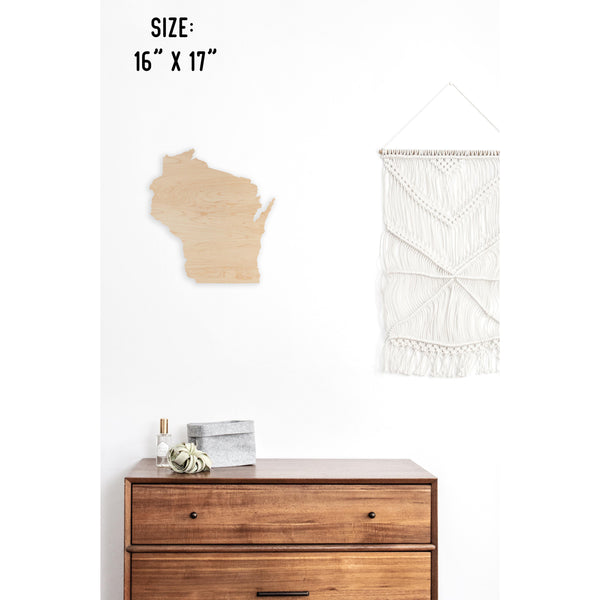 State Outline Wall Hanging (Available In All 50 States) Wall Hanging Shop LazerEdge WI - Wisconsin Maple 