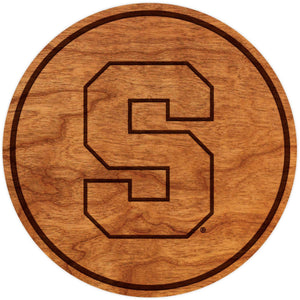 Syracuse Orange Coaster Block S Coaster LazerEdge Cherry 