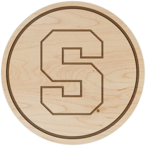 Syracuse Orange Coaster Block S Coaster LazerEdge Maple 