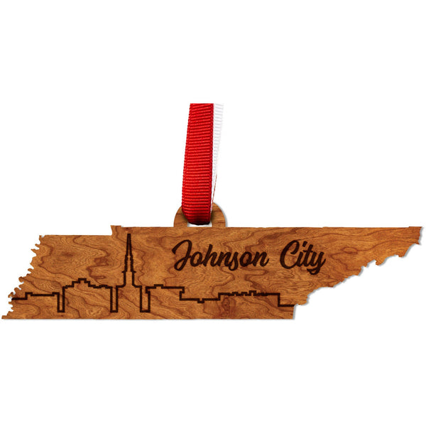 Tennessee Skyline Ornament Ornament LazerEdge Johnson City Cherry 
