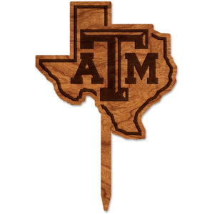 Texas A&M Cake Toppers Cake Topper Shop LazerEdge Cherry A&M Logo on Texas Shape 