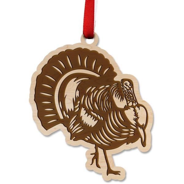 Turkey Hunting Ornament - Turkey Ornament LazerEdge Maple 