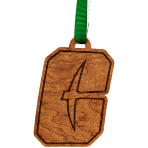 UNC Charlotte Logo Ornament - Crafted from Cherry and Maple Wood Ornament LazerEdge C Logo Cherry 