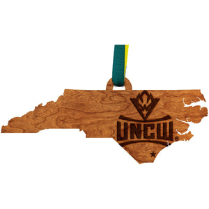 UNC Wilmington - Ornament - State Map with UNCW Logo Ornament LazerEdge 