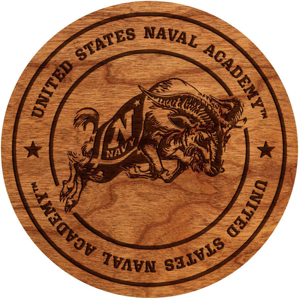 United States Naval Academy Coaster Charging Ram Coaster Shop LazerEdge Cherry 