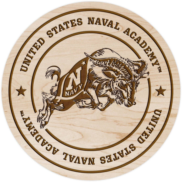 United States Naval Academy Coaster Charging Ram Coaster Shop LazerEdge Maple 