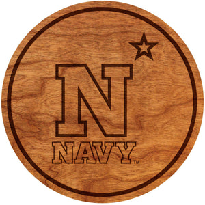United States Naval Academy Logo Coaster Navy N with Star Coaster Shop LazerEdge Cherry 