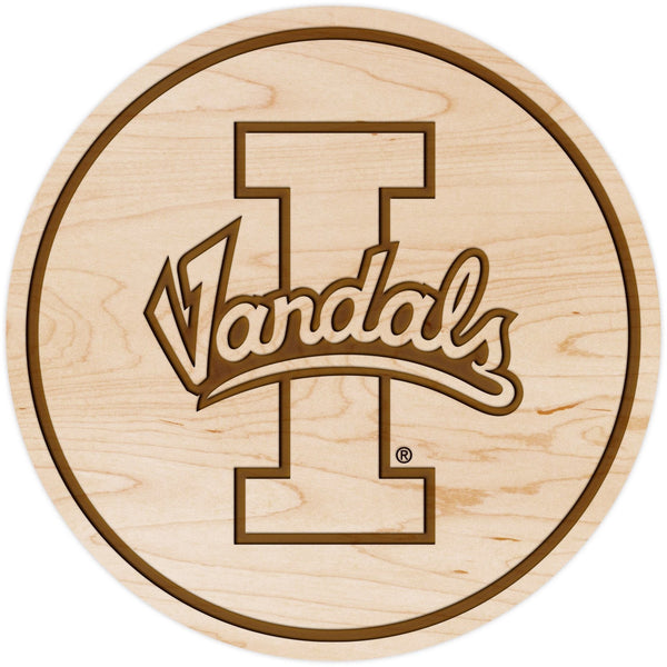 University of Idaho Vandals Coaster I Vandal Coaster Shop LazerEdge Maple 