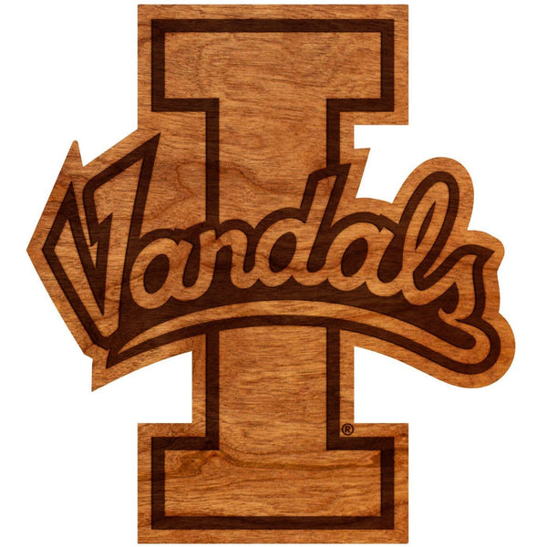University of Idaho - Wall Hanging - Crafted from Cherry or Maple Wood Wall Hanging Shop LazerEdge Standard Cherry Vandals Logo