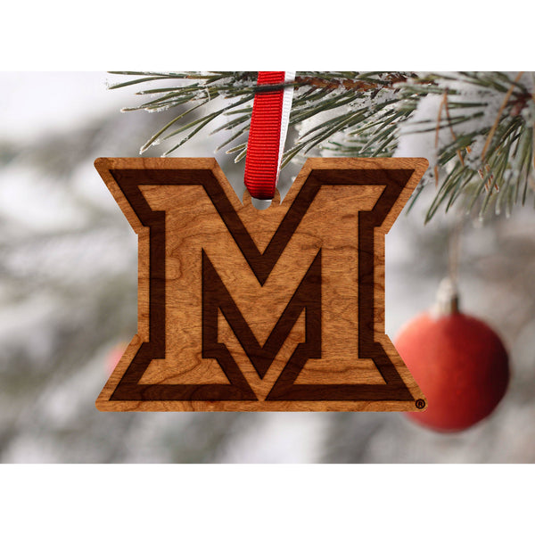 University of Miami Ohio - Ornament - Logo Cutout - Miami M Ornament Shop LazerEdge 