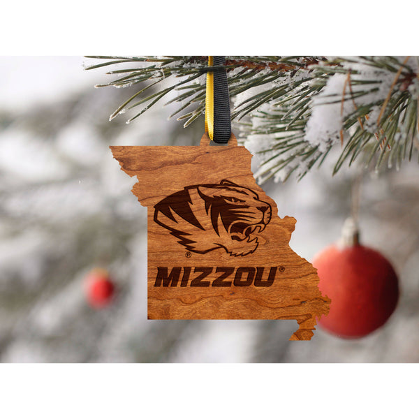 University of Missouri - Ornament - State Map with Tiger Logo Ornament LazerEdge 