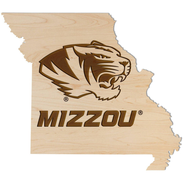 University of Missouri - Wall Hanging - Crafted from Cherry or Maple Wood Wall Hanging Shop LazerEdge Standard Maple Tiger on State