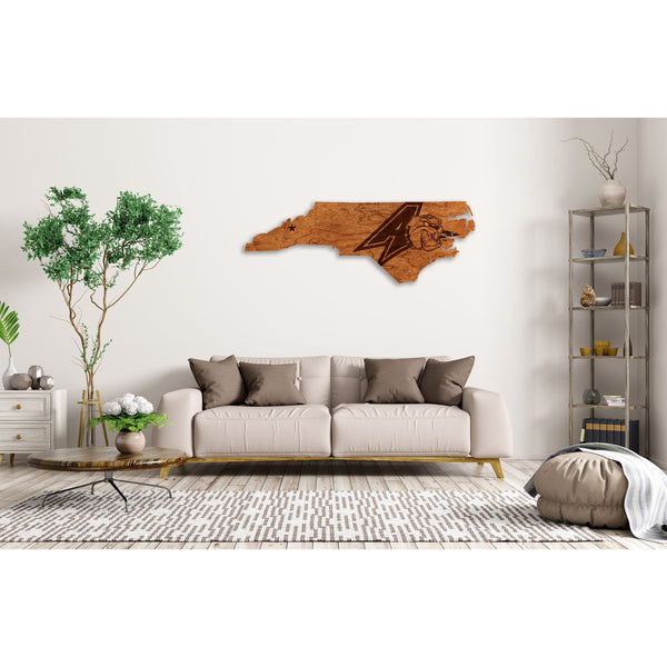 University of North Carolina Asheville - Wall Hanging - State Map - Athletic Logo Wall Hanging Shop LazerEdge 