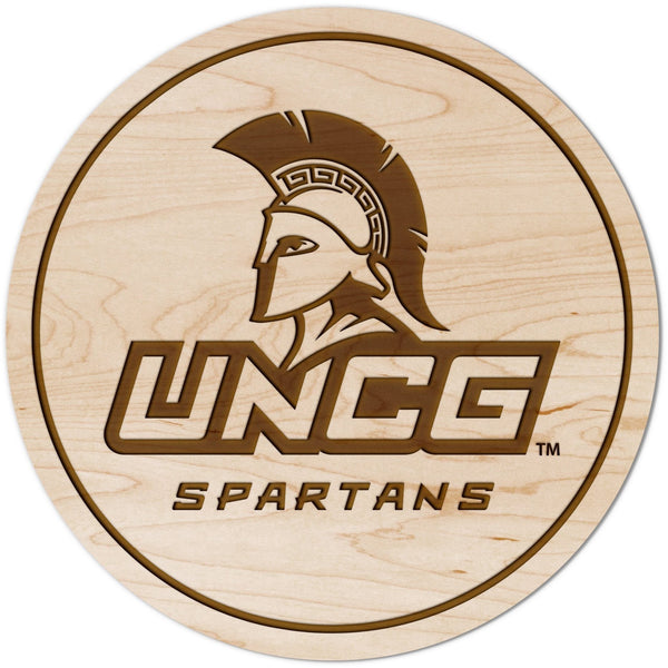 University of North Carolina Greensboro - Coaster - Crafted from Cherry or Maple Wood Coaster LazerEdge Maple UNCG Spartans 