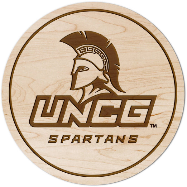University of North Carolina Greensboro - Coaster - Crafted from Cherry or Maple Wood Coaster LazerEdge Maple UNCG Spartans 